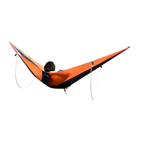 Aaenzm Hängematte Anti-Überschlag-Pole-Hängematte, Outdoor-Camping, Einzel-Doppelt, Vergrößert, Verdickt, Fallschirmtuch, Camping-Hängematte Reisecamping(Orange,B) von Aaenzm