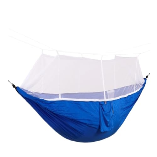 Aaenzm Hängematte Moskitonetz Hängematte Doppel Outdoor Anti-Moskito Fallschirm Stoff Schaukel Outdoor Schlafen Hängen Baum Camping Reisecamping(Blue) von Aaenzm