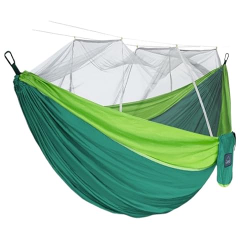 Aaenzm Hängematte Moskitonetz Hängematte Doppel Outdoor Anti-Moskito Fallschirm Stoff Schaukel Outdoor Schlafen Hängen Baum Camping Reisecamping(Green,L) von Aaenzm