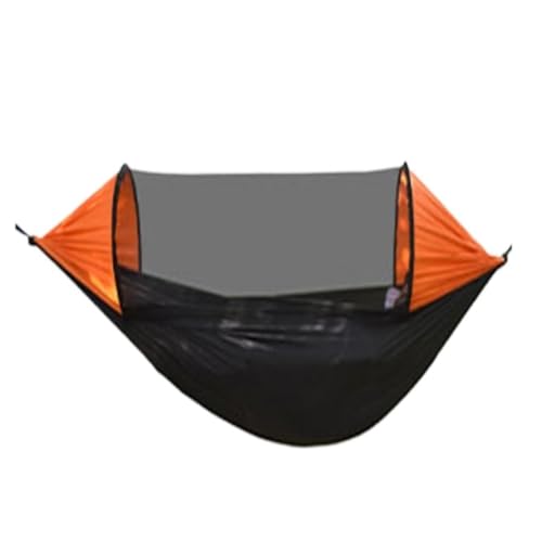 Aaenzm Hängematte Neue Sonnenschirm Schnell-offene Stange Hängematte Blatt Doppel Outdoor Camping Anti-Rollover Anti-mücken Hängematte Reisecamping(Orange) von Aaenzm