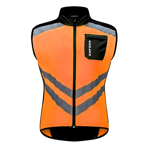 Rennrad Damen Bekleidung Herren, ärmellose Jacke, Reisen, Wandern, Laufen, Fahrradtrikot Focus (Orange, L) von Aaoehiewp