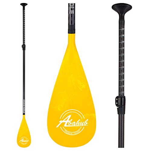 Abahub 3-Piece Carbon SUP Paddles, Lightweight Stand-up Paddle Oars for Paddleboard, Adjustable Carbon Fiber Shaft 68" - 84", Yellow Print Plastic Blade + Paddle Bag Abahub 3-Piece Carbon SUP Paddles, Lightweight Stand-up Paddle Oars for Paddleboard, Adjustable Carbon Fiber Shaft 68" - 84", Yellow Print Plastic Blade + Paddle Bag von Abahub