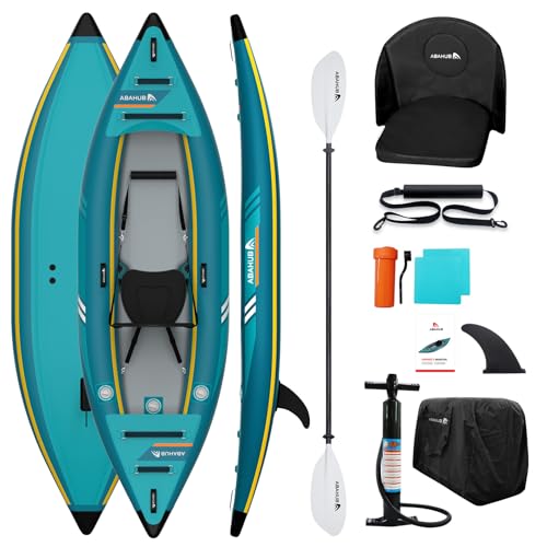 Abahub 320cm Aufblasbares Kajak 1 Person Inflatable Kayak mit Kajak Paddel, Kajaksitz, Fußstütze, Handpumpe und Tasche für Kajakfahren Kanu Schlauchboot 1 Platz 320x89x23cm Blau Abahub 320cm Aufblasbares Kajak 1 Person Inflatable Kayak mit Kajak Paddel, Kajaksitz, Fußstütze, Handpumpe und Tasche für Kajakfahren Kanu Schlauchboot 1 Platz 320x89x23cm Blau von Abahub