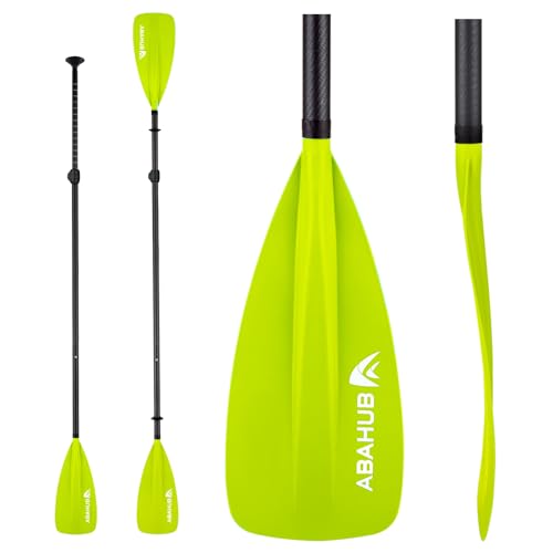Abahub 4 teilig Carbon SUP Paddel/Kajak Ruder, verstellbare Stand up Paddleboard Paddel, Leichter Carbonschaft grünes Kunststoffblatt Abahub 4 teilig Carbon SUP Paddel/Kajak Ruder, verstellbare Stand up Paddleboard Paddel, Leichter Carbonschaft grünes Kunststoffblatt von Abahub