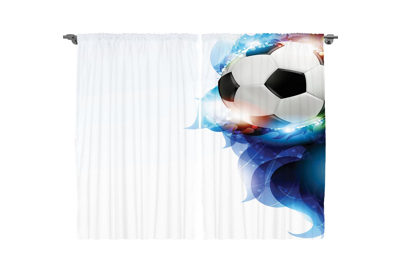 Abakuhaus Gardine Schlafzimmer Kräuselband Vorhang mit Schlaufen und Haken, Fußball Ball Graphic Game Sport Abakuhaus Gardine Schlafzimmer Kräuselband Vorhang mit Schlaufen und Haken, Fußball Ball Graphic Game Sport von Abakuhaus