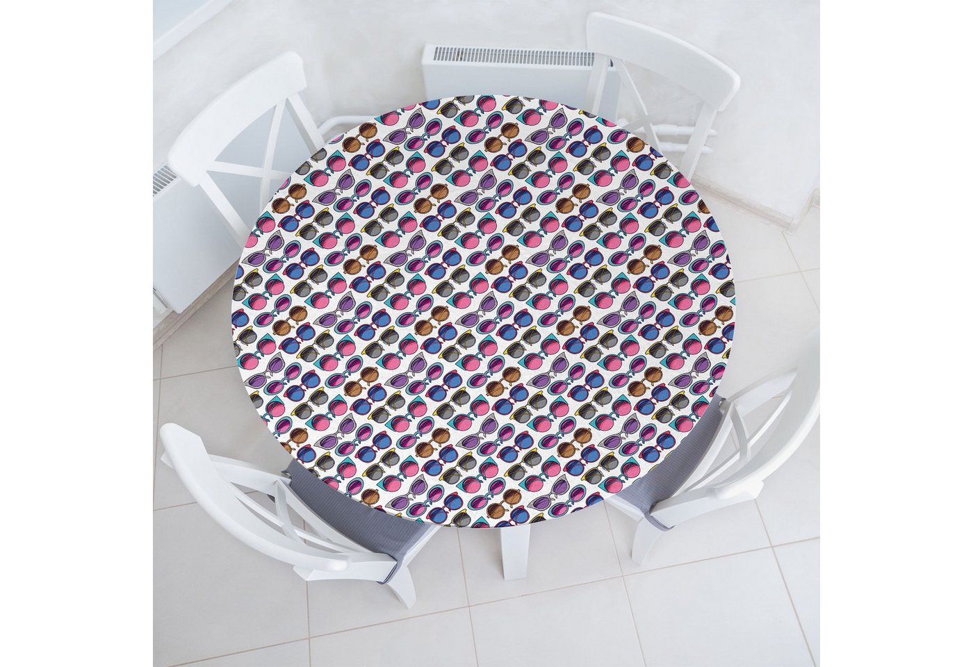 Abakuhaus Tischdecke Rundum-elastische Stofftischdecke, Bunt Vintage-Sonnenbrillen Abakuhaus Tischdecke Rundum-elastische Stofftischdecke, Bunt Vintage-Sonnenbrillen von Abakuhaus
