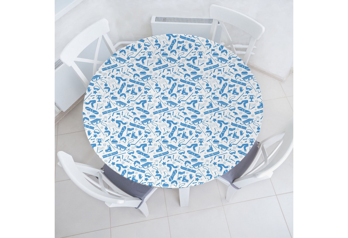 Abakuhaus Tischdecke Rundum-elastische Stofftischdecke, Schlittschuhe Wintersport-Elemente Abakuhaus Tischdecke Rundum-elastische Stofftischdecke, Schlittschuhe Wintersport-Elemente von Abakuhaus