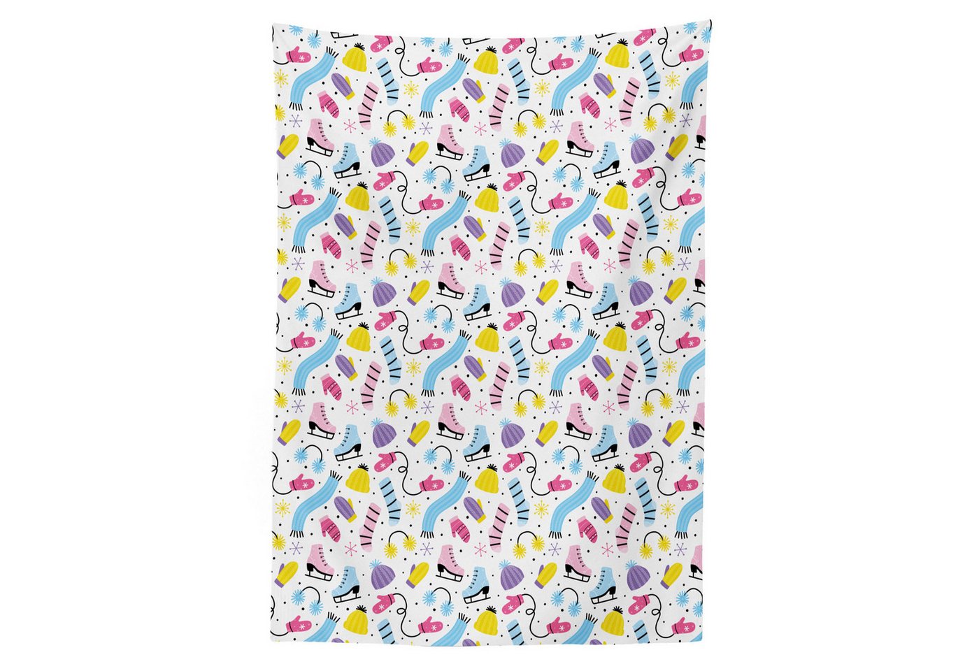 Abakuhaus Tischdecke dekorative waschbare Picknick-Tischdecke, Schlittschuhe Bunte Winter-Kleidung Abakuhaus Tischdecke dekorative waschbare Picknick-Tischdecke, Schlittschuhe Bunte Winter-Kleidung von Abakuhaus