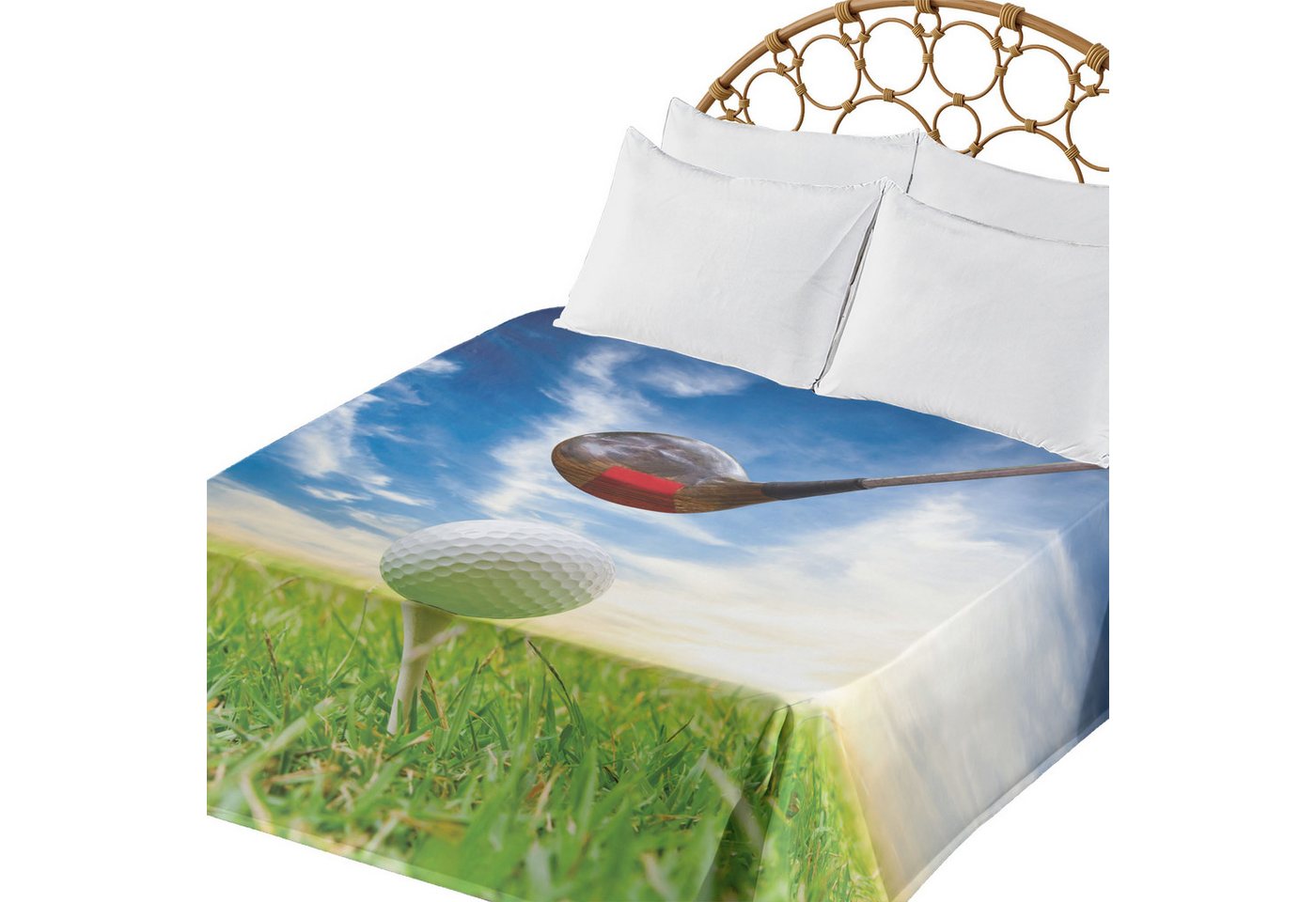 Abakuhaus Betttuch weiches bequemes oberes Bettlaken dekoratives Bett 1 Stück, Sport Golf Club and Ball Abakuhaus Betttuch weiches bequemes oberes Bettlaken dekoratives Bett 1 Stück, Sport Golf Club and Ball von Abakuhaus