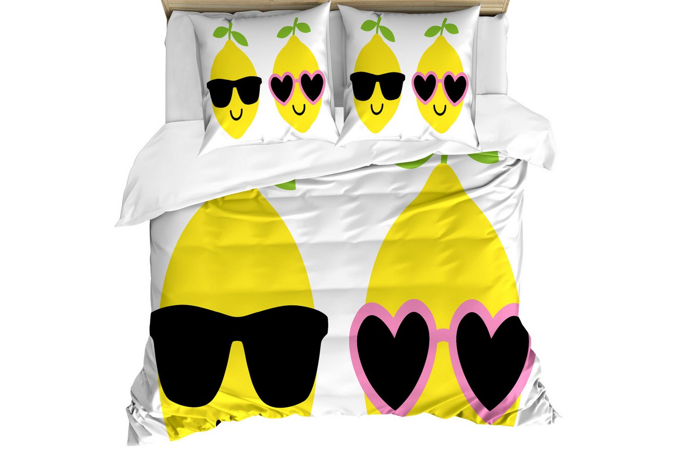 Abakuhaus Bettwäsche Milbensicher Allergiker geeignet mit Kissenbezügen, Microfaser, Sonnenbrille Junge Mädchen Lemon Lächeln Abakuhaus Bettwäsche Milbensicher Allergiker geeignet mit Kissenbezügen, Microfaser, Sonnenbrille Junge Mädchen Lemon Lächeln von Abakuhaus
