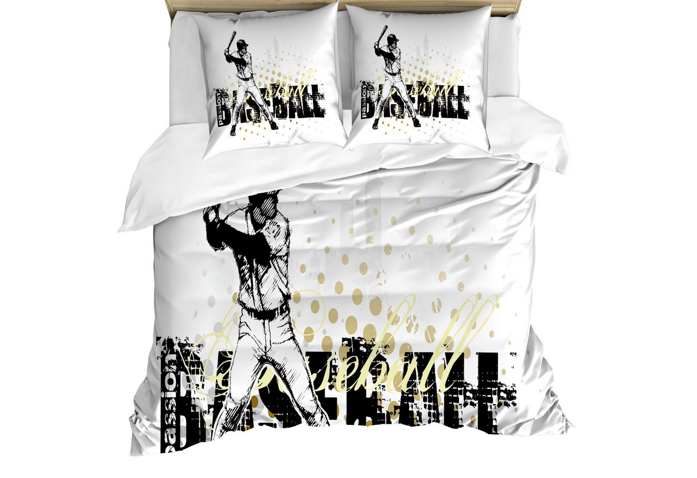 Abakuhaus Bettwäsche Milbensicher Allergiker geeignet mit Kissenbezügen, Microfaser, Sport Baseball Grunge Batting Abakuhaus Bettwäsche Milbensicher Allergiker geeignet mit Kissenbezügen, Microfaser, Sport Baseball Grunge Batting von Abakuhaus