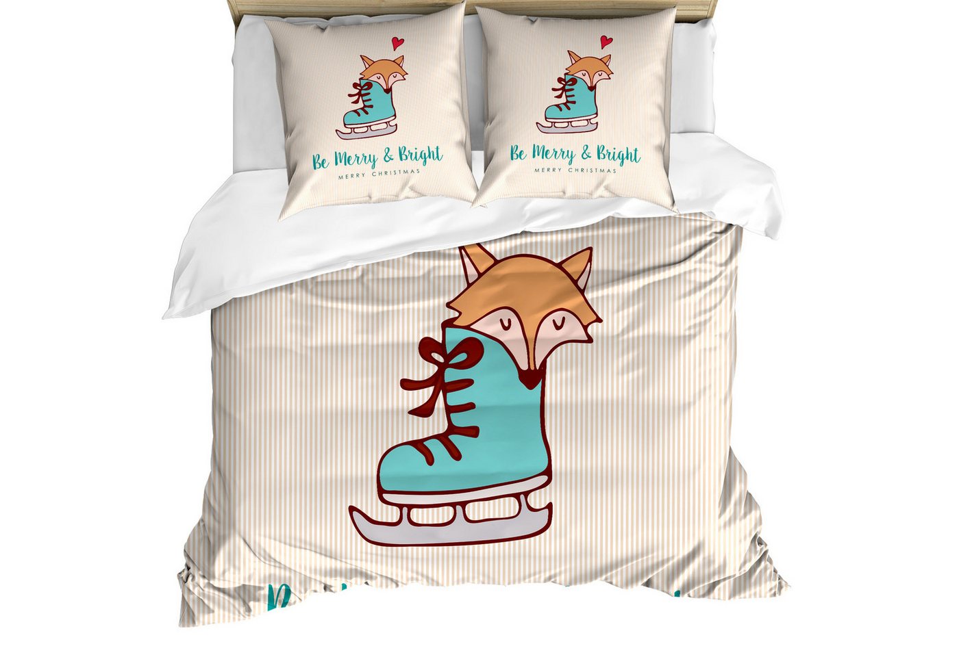 Abakuhaus Bettwäsche Milbensicher Allergiker geeignet mit Kissenbezügen, Microfaser, Weihnachten Fox in Schlittschuh Stiefel Abakuhaus Bettwäsche Milbensicher Allergiker geeignet mit Kissenbezügen, Microfaser, Weihnachten Fox in Schlittschuh Stiefel von Abakuhaus