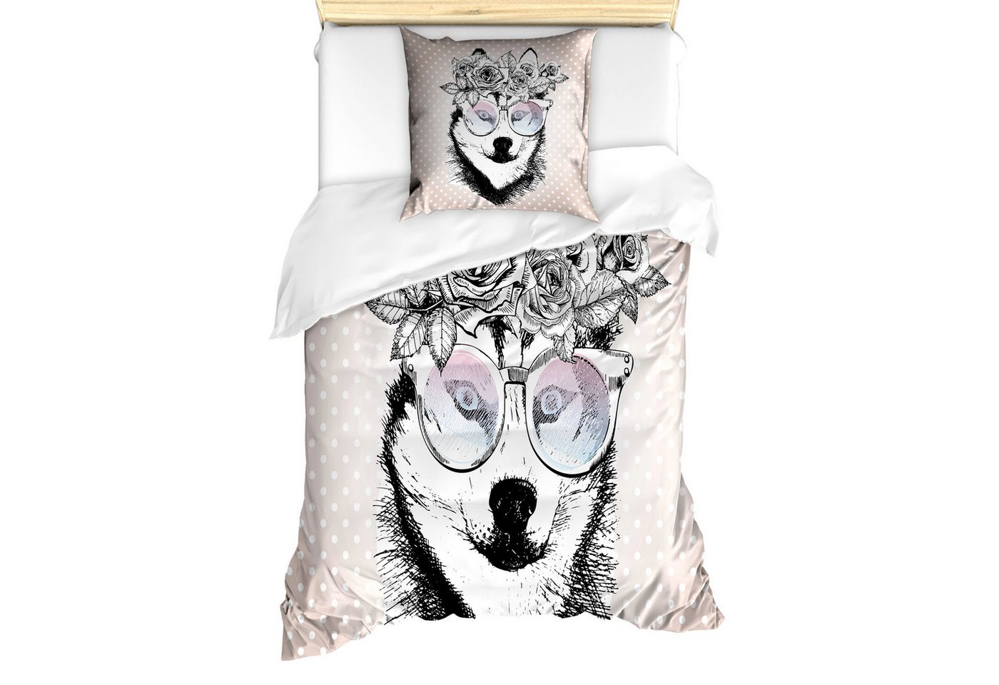 Abakuhaus Bettwäsche Milbensicher Allergiker geeignet mit Kissenbezug, Microfaser, Alaskan Malamute Kranz Sonnenbrillen Abakuhaus Bettwäsche Milbensicher Allergiker geeignet mit Kissenbezug, Microfaser, Alaskan Malamute Kranz Sonnenbrillen von Abakuhaus