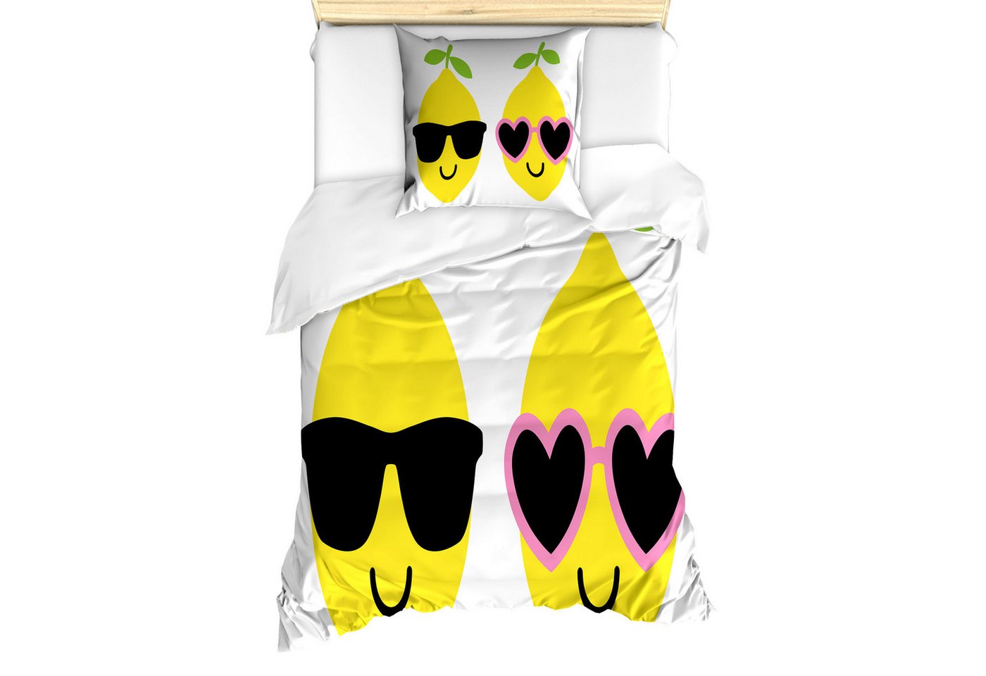 Abakuhaus Bettwäsche Milbensicher Allergiker geeignet mit Kissenbezug, Microfaser, Sonnenbrille Junge Mädchen Lemon Lächeln Abakuhaus Bettwäsche Milbensicher Allergiker geeignet mit Kissenbezug, Microfaser, Sonnenbrille Junge Mädchen Lemon Lächeln von Abakuhaus