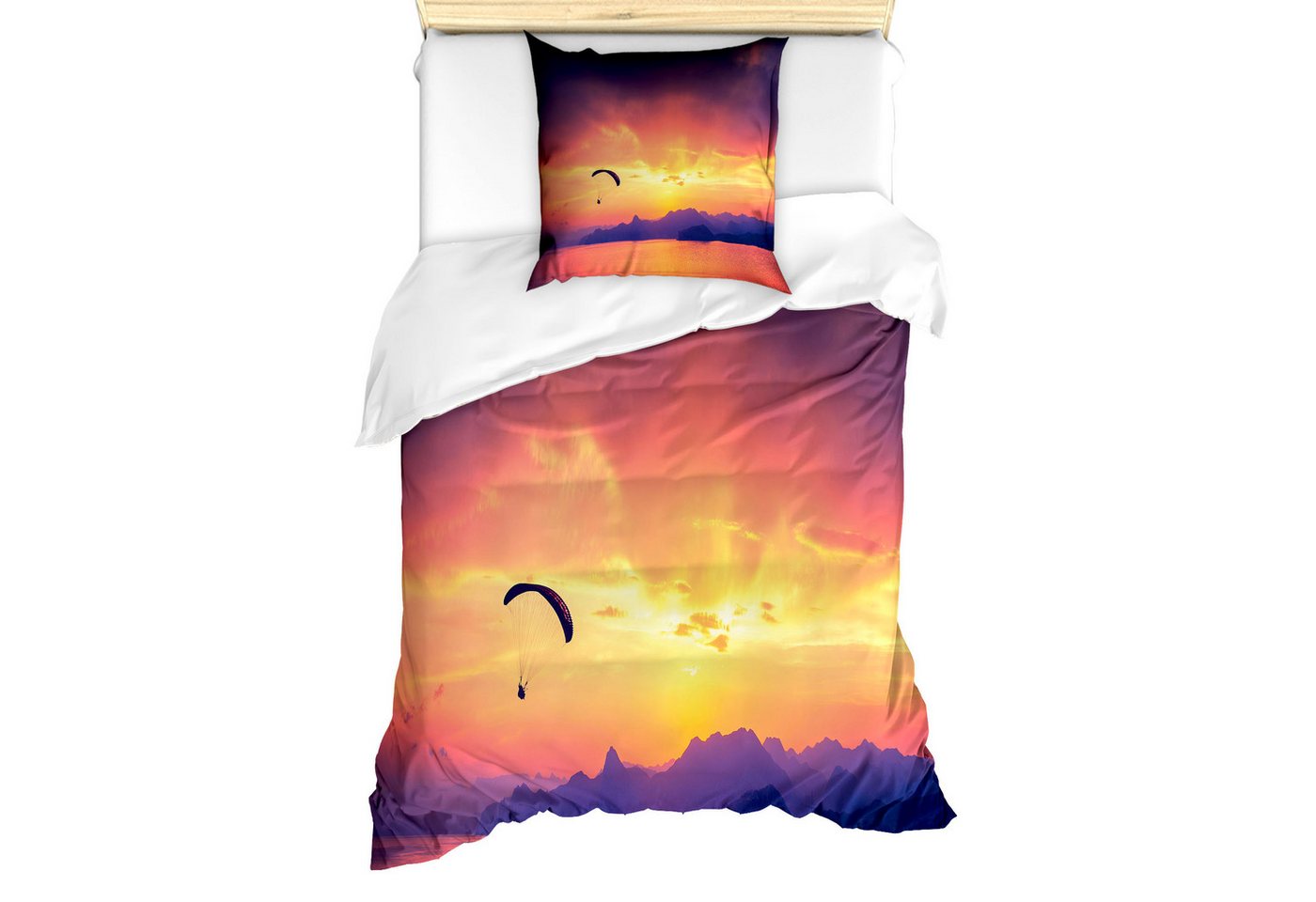Abakuhaus Bettwäsche Milbensicher Allergiker geeignet mit Kissenbezug, Microfaser, Sport Paragliding bei Sonnenuntergang Abakuhaus Bettwäsche Milbensicher Allergiker geeignet mit Kissenbezug, Microfaser, Sport Paragliding bei Sonnenuntergang von Abakuhaus