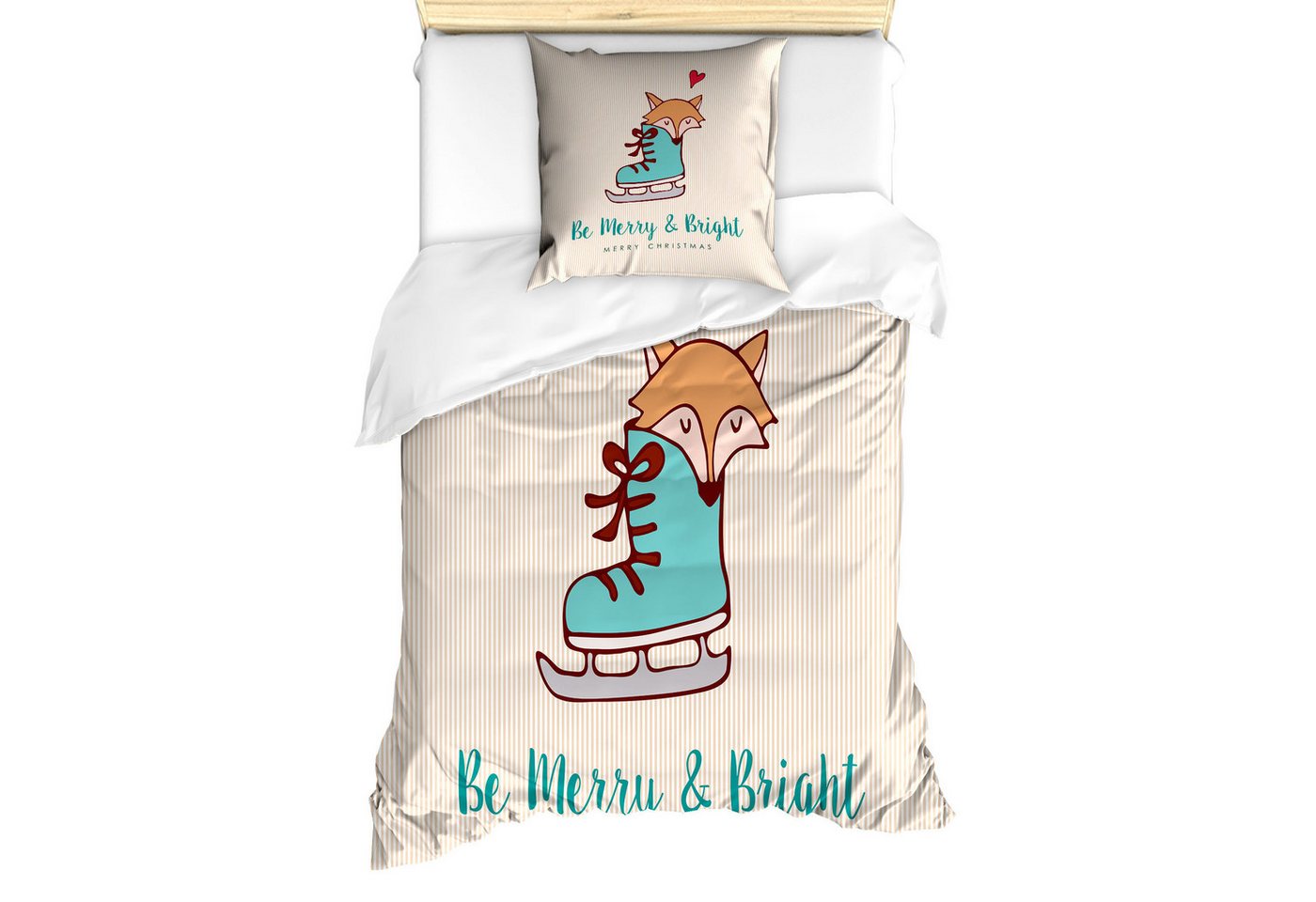 Abakuhaus Bettwäsche Milbensicher Allergiker geeignet mit Kissenbezug, Microfaser, Weihnachten Fox in Schlittschuh Stiefel Abakuhaus Bettwäsche Milbensicher Allergiker geeignet mit Kissenbezug, Microfaser, Weihnachten Fox in Schlittschuh Stiefel von Abakuhaus
