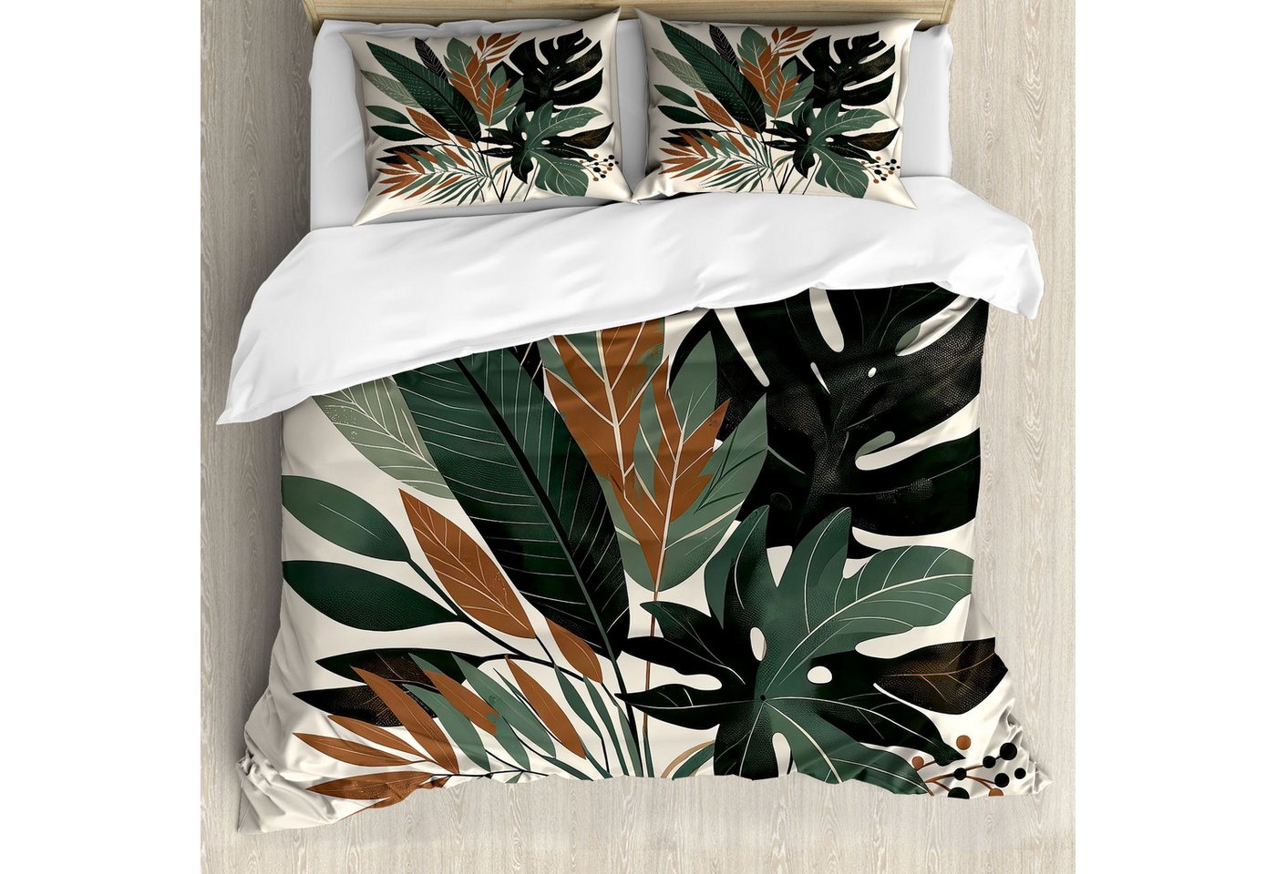 Abakuhaus Bettwäsche Top Qualität Weich und Warm 3 Teiligen Bettbezug mit 2 Kissenbezüge, Microfaser, Monstera Tropische Blätter ein Tanz der Natur Abakuhaus Bettwäsche Top Qualität Weich und Warm 3 Teiligen Bettbezug mit 2 Kissenbezüge, Microfaser, Monstera Tropische Blätter ein Tanz der Natur von Abakuhaus
