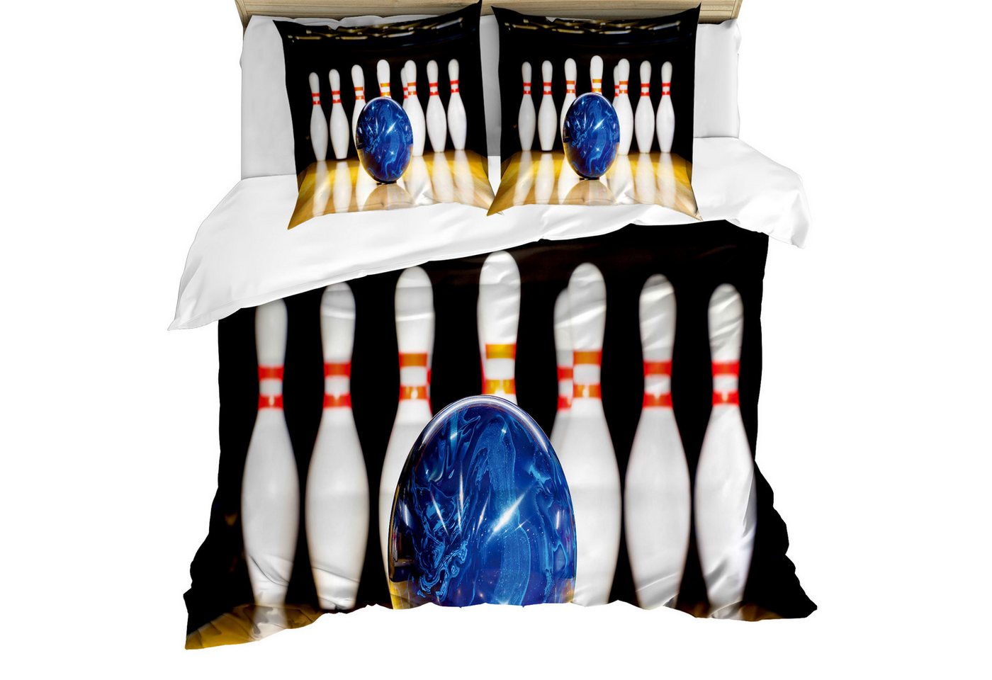 Abakuhaus Bettwäsche Weicher Microfaserstoff Allegigeignet kein Verblassen, Microfaser, Bowling-Party Blue Ball auf Lane Abakuhaus Bettwäsche Weicher Microfaserstoff Allegigeignet kein Verblassen, Microfaser, Bowling-Party Blue Ball auf Lane von Abakuhaus