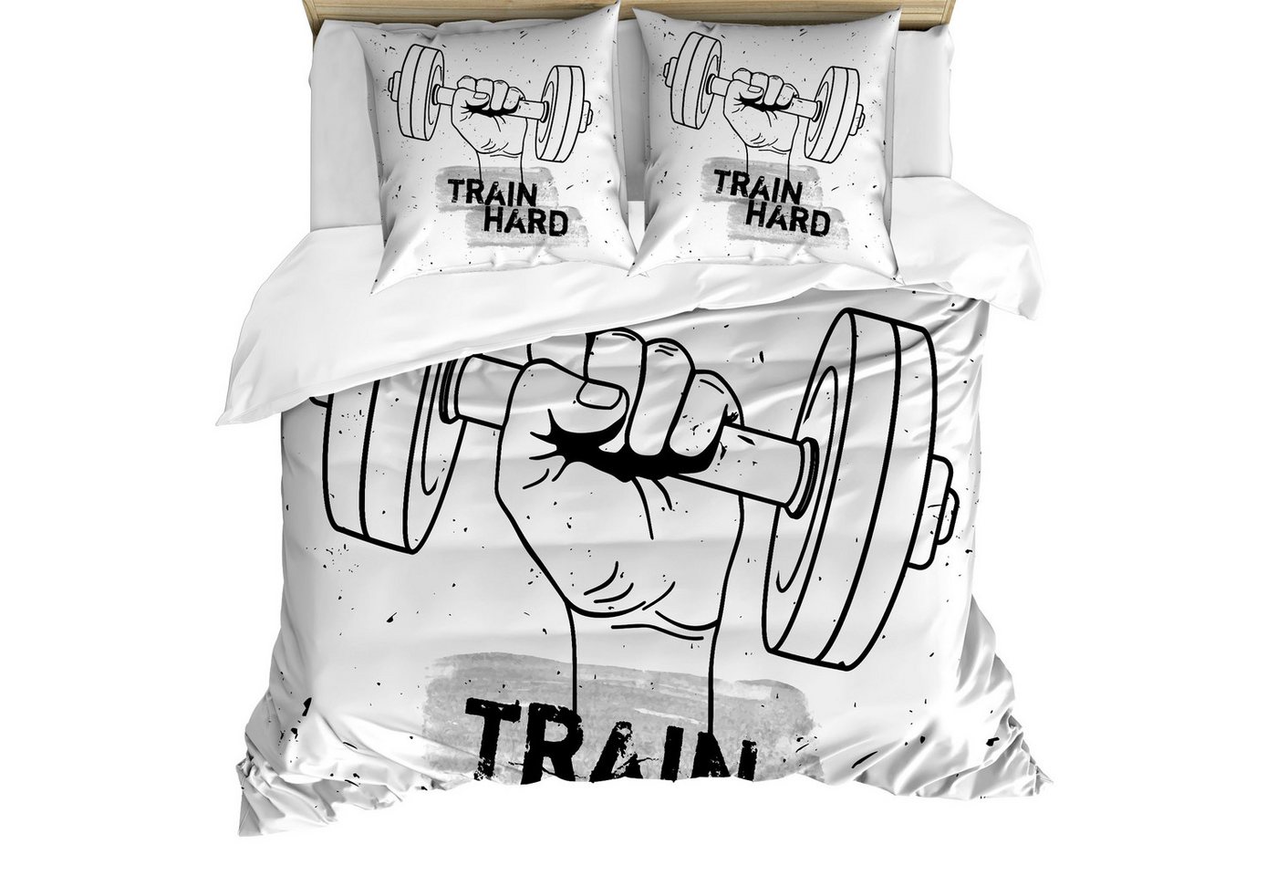 Abakuhaus Bettwäsche weicher Microfaserstoff Allergiker geeignet, kein Verblassen, Microfaser, Fitness Hantel Hand Sketch Abakuhaus Bettwäsche weicher Microfaserstoff Allergiker geeignet, kein Verblassen, Microfaser, Fitness Hantel Hand Sketch von Abakuhaus