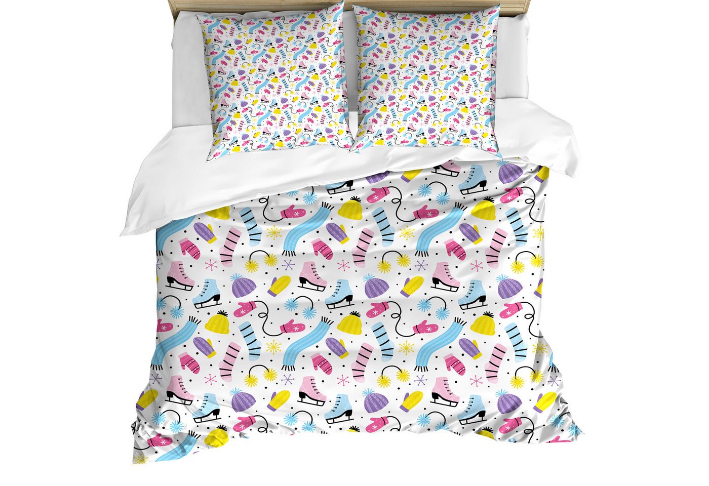 Abakuhaus Bettwäsche Weicher Microfaserstoff Allegigeignet kein Verblassen, Microfaser, Schlittschuhe Bunte Winter-Kleidung Abakuhaus Bettwäsche Weicher Microfaserstoff Allegigeignet kein Verblassen, Microfaser, Schlittschuhe Bunte Winter-Kleidung von Abakuhaus