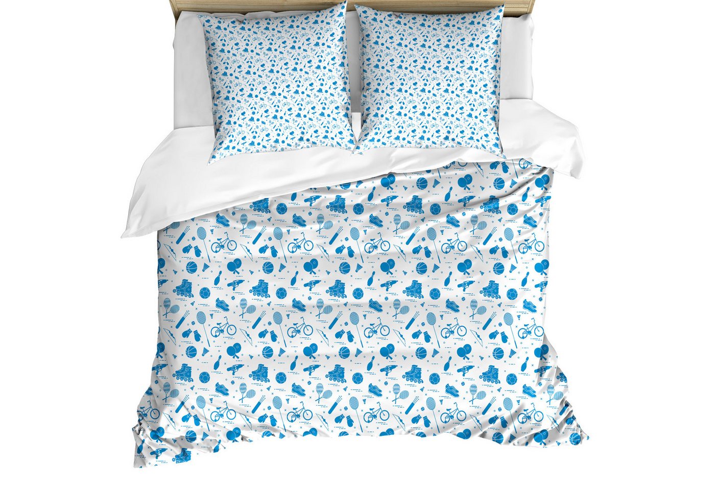 Abakuhaus Bettwäsche Weicher Microfaserstoff Allegigeignet kein Verblassen, Microfaser, Sport Blau Weiss Abakuhaus Bettwäsche Weicher Microfaserstoff Allegigeignet kein Verblassen, Microfaser, Sport Blau Weiss von Abakuhaus