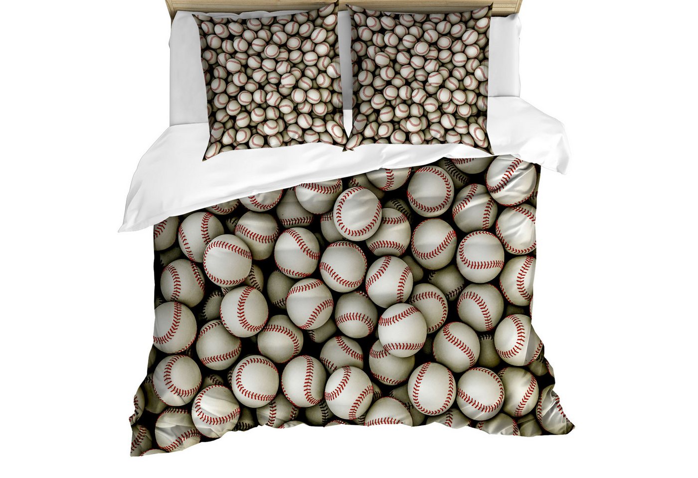 Abakuhaus Bettwäsche weicher Microfaserstoff Allergiker geeignet, kein Verblassen, Microfaser, rot-Weiss Baseball-Sport-Emblem Abakuhaus Bettwäsche weicher Microfaserstoff Allergiker geeignet, kein Verblassen, Microfaser, rot-Weiss Baseball-Sport-Emblem von Abakuhaus