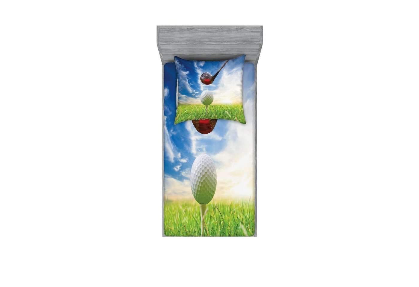 Abakuhaus Bettwäsche bedrucktes 2-teiliges Bettwäscheset, Microfaser, Sport Golf Club and Ball Abakuhaus Bettwäsche bedrucktes 2-teiliges Bettwäscheset, Microfaser, Sport Golf Club and Ball von Abakuhaus