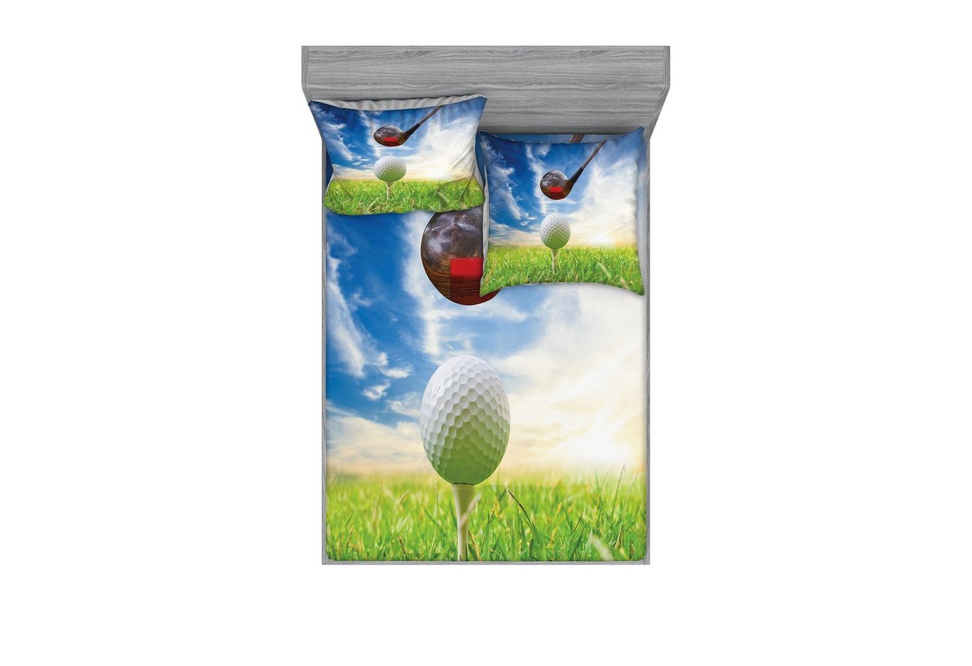 Abakuhaus Bettwäsche bedrucktes 3-teiliges Bettwäscheset, Microfaser, Sport Golf Club and Ball Abakuhaus Bettwäsche bedrucktes 3-teiliges Bettwäscheset, Microfaser, Sport Golf Club and Ball von Abakuhaus