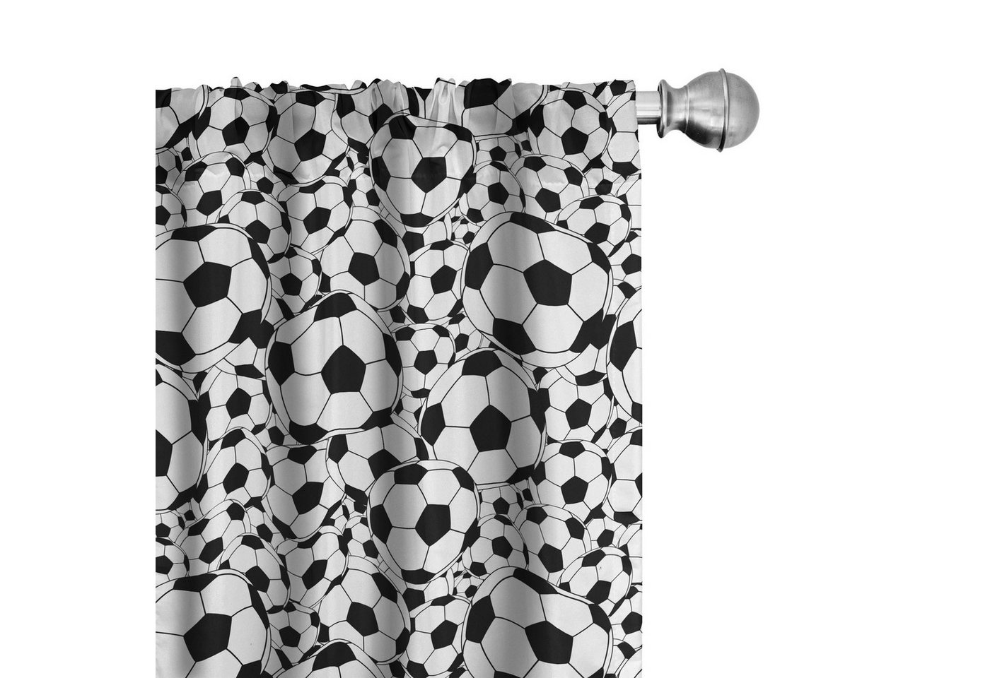 Abakuhaus Gardine Vorhang für Wohnzimmer Schlafzimmer Dekor, Microfaser, Fußball Monochrome Balls Jungen Abakuhaus Gardine Vorhang für Wohnzimmer Schlafzimmer Dekor, Microfaser, Fußball Monochrome Balls Jungen von Abakuhaus