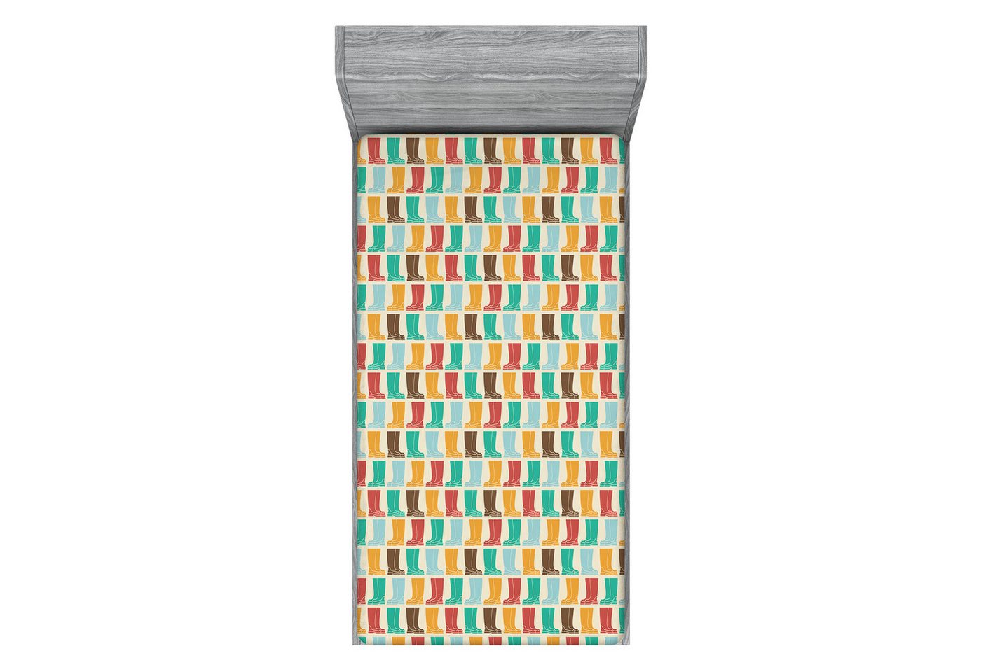 Abakuhaus Spannbettlaken Soft Dekorativer Stoff Bettwäsche Rund-um Elastischer Gummizug, Herbst Gummistiefel Regenzeit Abakuhaus Spannbettlaken Soft Dekorativer Stoff Bettwäsche Rund-um Elastischer Gummizug, Herbst Gummistiefel Regenzeit von Abakuhaus
