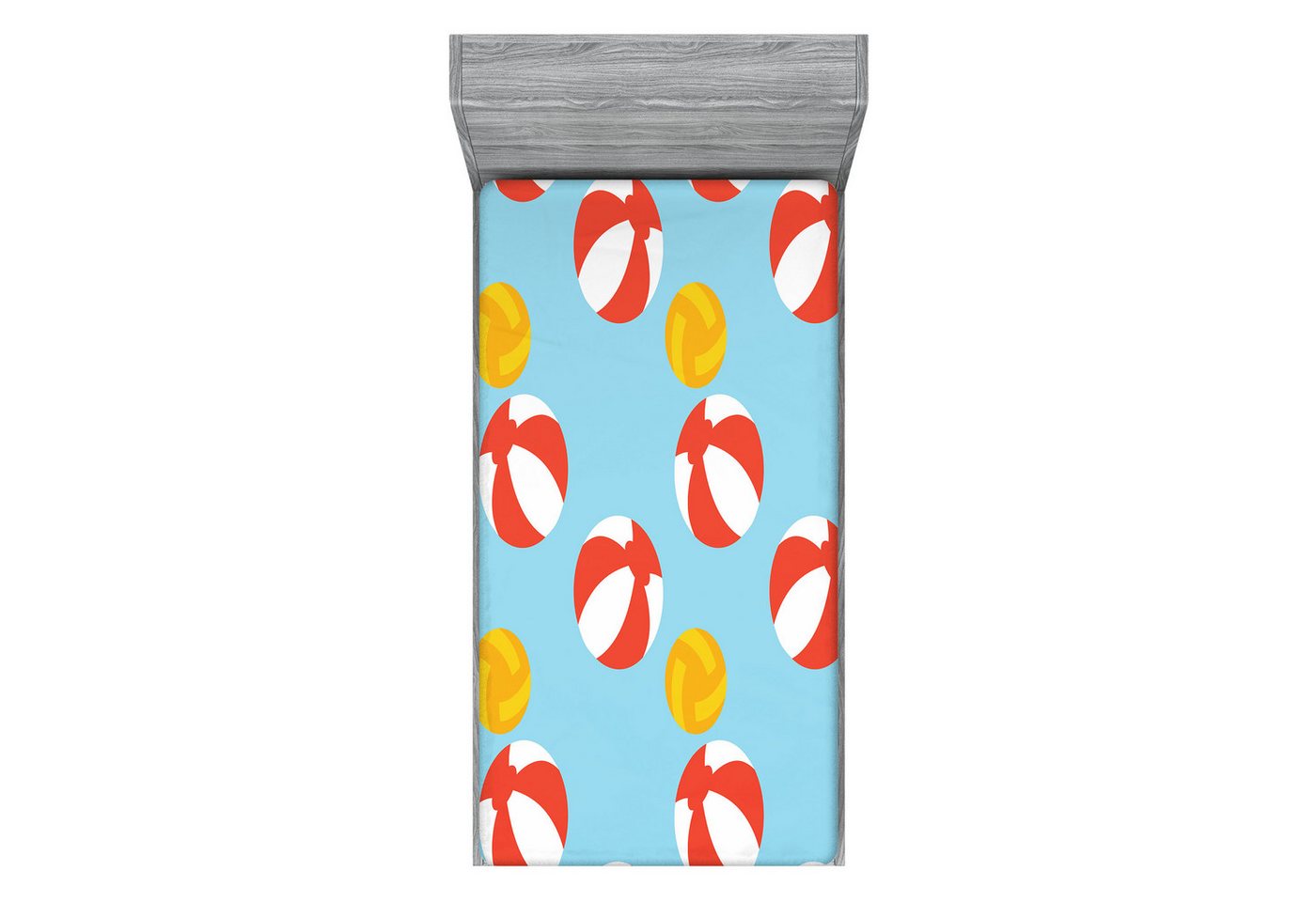 Abakuhaus Spannbettlaken Soft Dekorativer Stoff Bettwäsche Rund-um Elastischer Gummizug, Volleyball Wiederholte Beach Ball Abakuhaus Spannbettlaken Soft Dekorativer Stoff Bettwäsche Rund-um Elastischer Gummizug, Volleyball Wiederholte Beach Ball von Abakuhaus