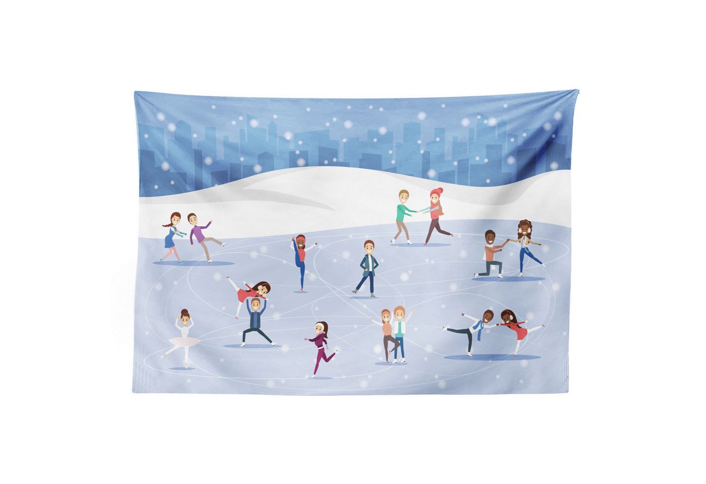 Abakuhaus Wandteppich Wohnzimmer Schlafzimmer Wandtuch Seidiges Satin Wandteppich, rechteckig, Schlittschuhe Die Leute auf der Eisbahn Abakuhaus Wandteppich Wohnzimmer Schlafzimmer Wandtuch Seidiges Satin Wandteppich, rechteckig, Schlittschuhe Die Leute auf der Eisbahn von Abakuhaus
