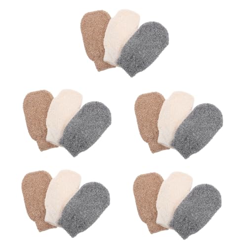 Abaodam 15 STK Desander Der Sand Strandhandschuhe Handschuhe Zum Entfernen Von Strandsand Sand Abwischbare Handschuhe Sand Clean Remover-handschuh Mitt Wipe Sand Mitt Bambusfaser von Abaodam