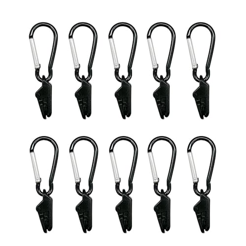 Abcsweet 10Pcs Outdoor Camping Zelt Clips Markise Plane Clamp Winddicht Plane Markise Clips Straffen Lock Grip Mit Karabiner von Abcsweet