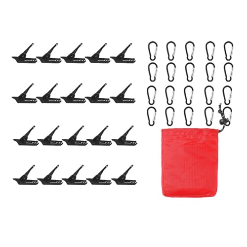 Abcsweet 20Pcs Winddicht Seil Befestigt Clip Für Outdoor Camping Baldachin Zelt Clip Markise Clip Schellen Plane Set Farbe Schellen Zelt Clip von Abcsweet