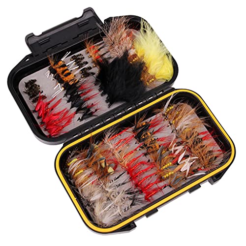 Abcsweet Fliegenfischen Fliegen Set Fliegenfischen Köder Mit Fliegenfischer Box Fliegenfischen Sortiment Set Für Barsch Forellen Lachsangeln von Abcsweet