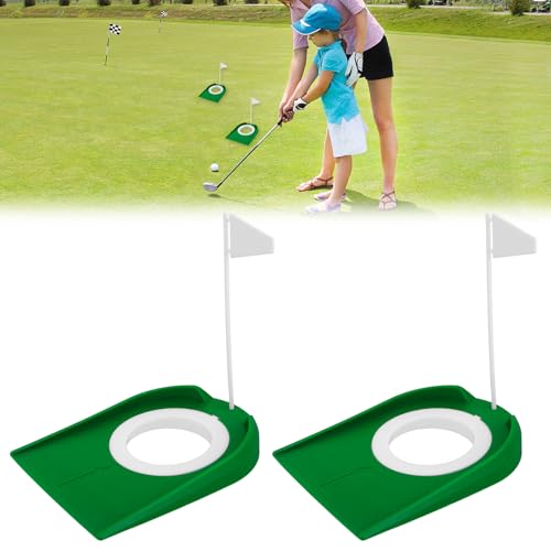 2 Stück Golf Puttingbecher mit Flagge, Abeillo Golf-Übungs-Putter-Pad, Golf Putting Übungshilfen, Golf Trainingshilfe, Putterloch für Männer und Frauen, Drinnen und Draußen, Zuhause, Büro, Hof, Rasen 2 Stück Golf Puttingbecher mit Flagge, Abeillo Golf-Übungs-Putter-Pad, Golf Putting Übungshilfen, Golf Trainingshilfe, Putterloch für Männer und Frauen, Drinnen und Draußen, Zuhause, Büro, Hof, Rasen von Abeillo