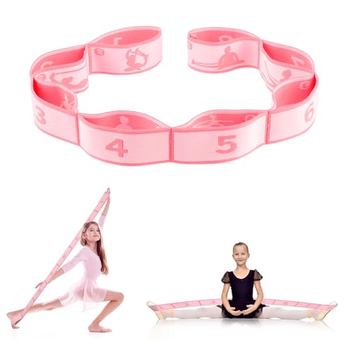 Yoga Stretching Strap, Abeillo Yoga Stretch Gurt mit 8 Schleifen, Yoga Zubehör, Fitnessbander, Resistance Bands, Gymnastikband Elastisch für Pilates, Tanz, Gymnastik, Effektives Dehnung (Rosa) Yoga Stretching Strap, Abeillo Yoga Stretch Gurt mit 8 Schleifen, Yoga Zubehör, Fitnessbander, Resistance Bands, Gymnastikband Elastisch für Pilates, Tanz, Gymnastik, Effektives Dehnung (Rosa) von Abeillo