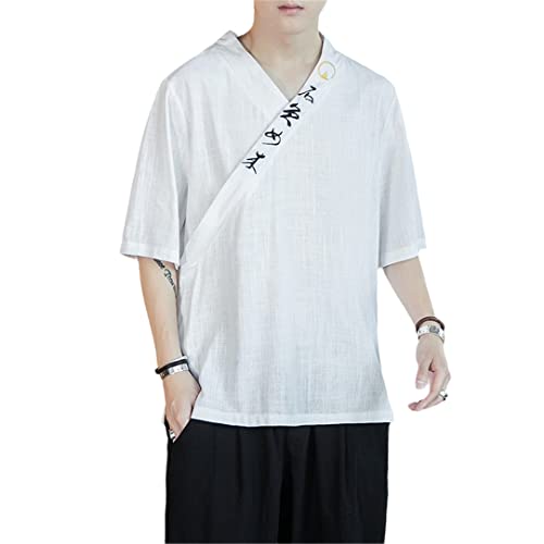 Neues Japanisches Harajuku-Kimono-T-Shirt Yukata im japanischen Stil, kurzes Halbarmhemd 115-White Size L von Abigprofit