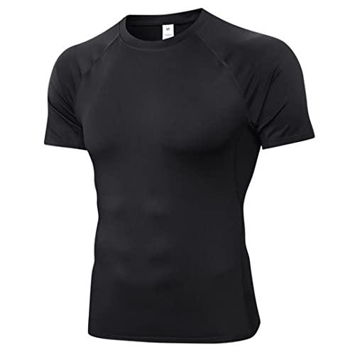 Herren Langarm Fitness Compression Shirt Bodybuilding Layer Black-Short S von Abigprofit