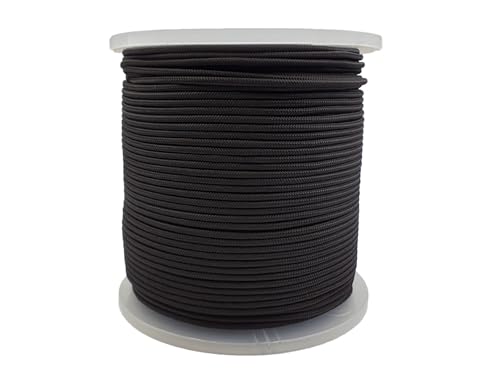 Abio Seil 6mm 50m Schwarz Wäscheleine Schnur Kordel Maurerschnur Nylonschnur Seile Outdoor Bundeswehr Ausrüstung Tau Rope Zeltschnur Spannseil Bootsleine Nylonseil Reepschnur Schwarz 6mm / 50m von Abio