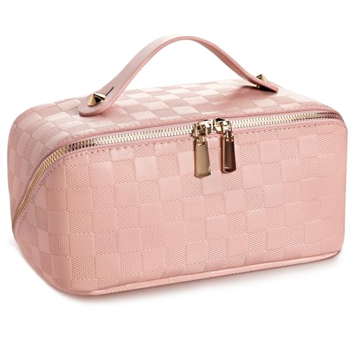 Abiudeng Kosmetiktasche Set,Kulturbeutel-Damen,Kulturtasche,Reise Make up Tasche,Kosmetiktasche,Groß Makeup Bag,Wasserdicht Schminktasche mit Fächern,PU Leder für Frauen,2 Pcs-B-Rosa Abiudeng Kosmetiktasche Set,Kulturbeutel-Damen,Kulturtasche,Reise Make up Tasche,Kosmetiktasche,Groß Makeup Bag,Wasserdicht Schminktasche mit Fächern,PU Leder für Frauen,2 Pcs-B-Rosa von Abiudeng