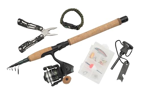 Abu Garcia Diplomat Wilderness Survival Kit Combo, Komplettes Angel und Überlebensset für Outdoor-Abenteuer mit Paracord für Notfall, Multitool, Armband, Camping, Wandern, Bushcraft Abu Garcia Diplomat Wilderness Survival Kit Combo, Komplettes Angel und Überlebensset für Outdoor-Abenteuer mit Paracord für Notfall, Multitool, Armband, Camping, Wandern, Bushcraft von Abu Garcia