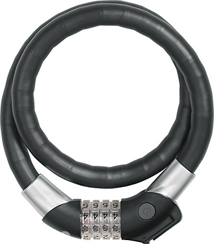 ABUS Kabelschloss Steel-O-Flex Raydo Pro 1460/85 KF - Fahrradschloss-Set mit Halterung KF für den Sattelklemmbolzen des Fahrrads - 20 mm Sicherheitslevel 6 - Schwarz von ABUS