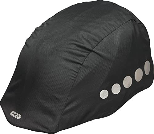 ABUS Regenkappe für Helme - Regenschutz mit dekorativen Reflektoren und Gummizug - wasserabweisend – Schwarz von ABUS