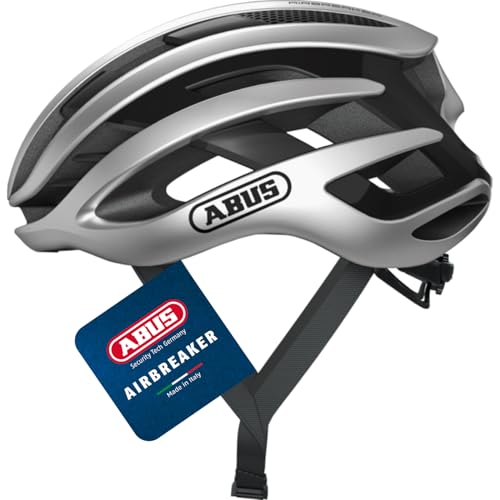 ABUS Rennradhelm AirBreaker - High-End Fahrradhelm für den professionellen Radsport - für Damen und Herren - Silber, Größe L ABUS Rennradhelm AirBreaker - High-End Fahrradhelm für den professionellen Radsport - für Damen und Herren - Silber, Größe L von ABUS