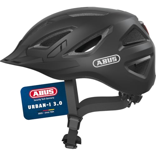 ABUS Stadthelm Urban-I 3.0 - Fahrradhelm mit Rücklicht, Schirm und Magnetverschluss - für Damen und Herren - Schwarz Matt, Größe M ABUS Stadthelm Urban-I 3.0 - Fahrradhelm mit Rücklicht, Schirm und Magnetverschluss - für Damen und Herren - Schwarz Matt, Größe M von ABUS