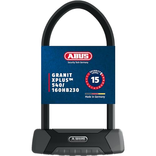 ABUS Bügelschloss Granit XPlus 540 + USH-Halterung - Fahrradschloss mit 13 mm starkem Bügel und XPlus Zylinder - ABUS-Sicherheitslevel 15-230 mm Bügelhöhe von ABUS