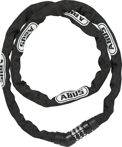 ABUS Kettenschloss Steel-O-Chain 4804C – Zahlenschloss aus Spezialstahl – ABUS-Sicherheitslevel 3 – 110 cm – Schwarz von ABUS