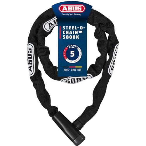 ABUS Kettenschloss Steel-O-Chain 5805K – Fahrradschloss aus Stahl – ABUS-Sicherheitslevel 5 – 110 cm – Schwarz von ABUS